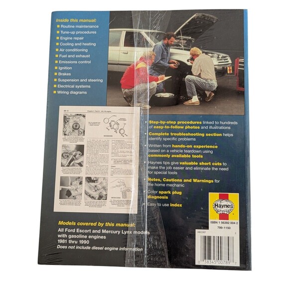 Ford Escort Mercury Lynx  1981 -1990 Repair Manual Haynes 36016 Complete Teardow - Picture 2 of 2